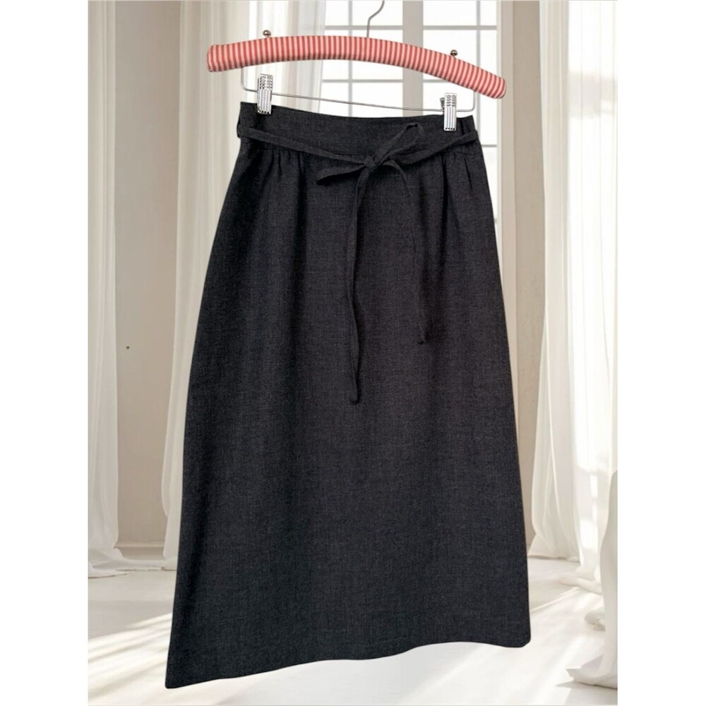 VTG Alfred Paquette Gray Wool Wrap Skirt Size S